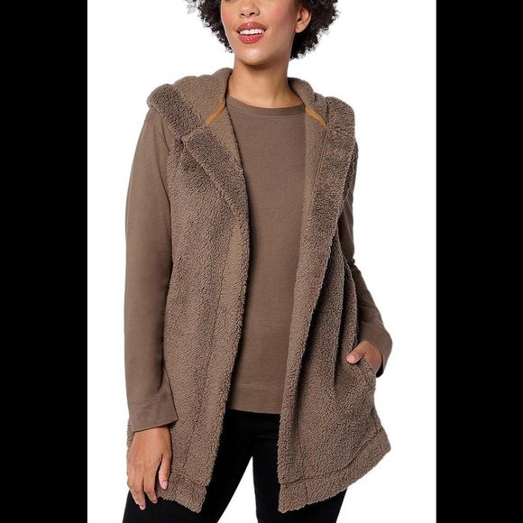 Koolaburra by UGG Jackets & Blazers - Koolaburra by UGG Cozy Sherpa Hooded Vest & Long Sleeve Tee Dark Oak - Regular